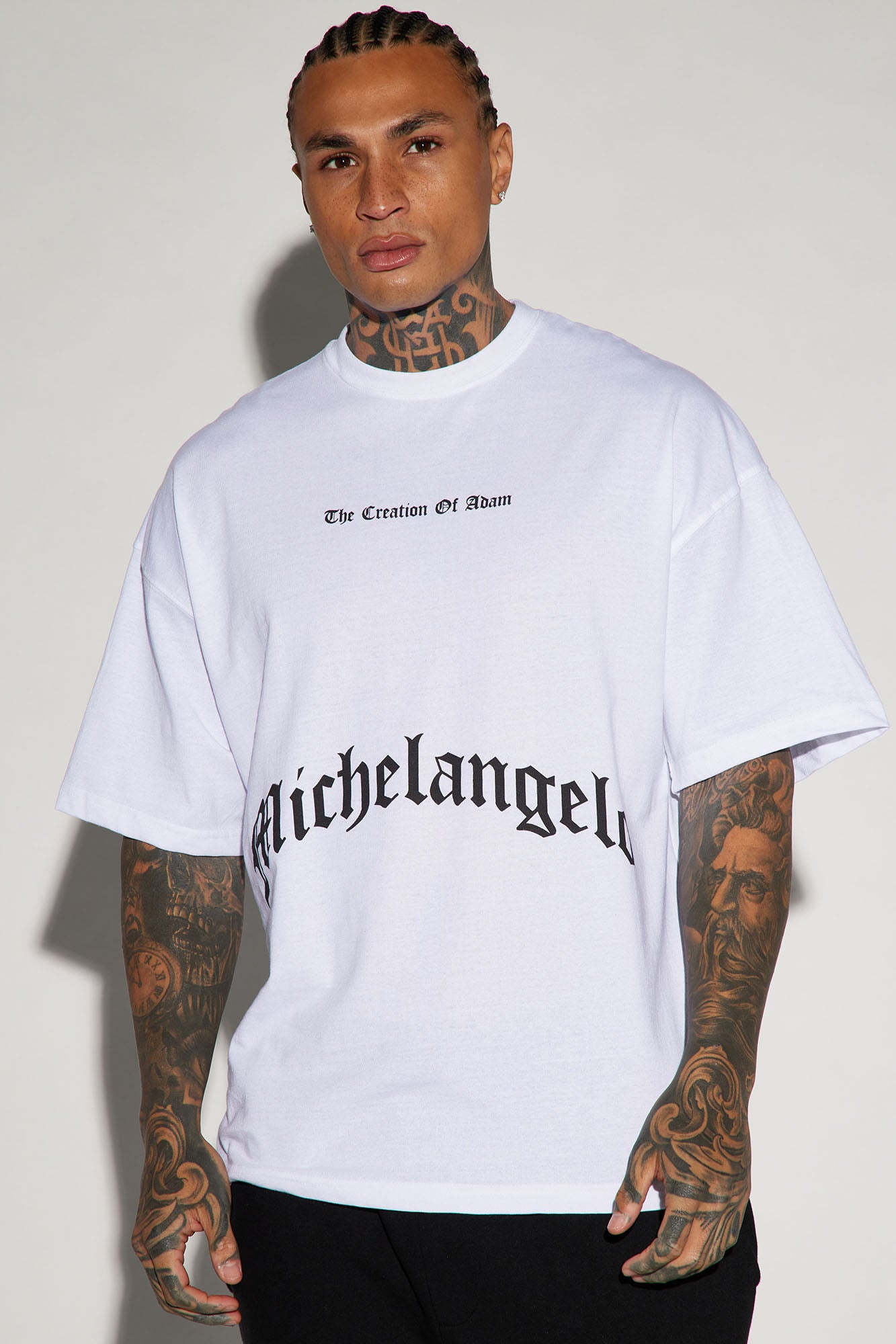 Creation Of Michelangelo Oversized Short Sleeve Tee - White