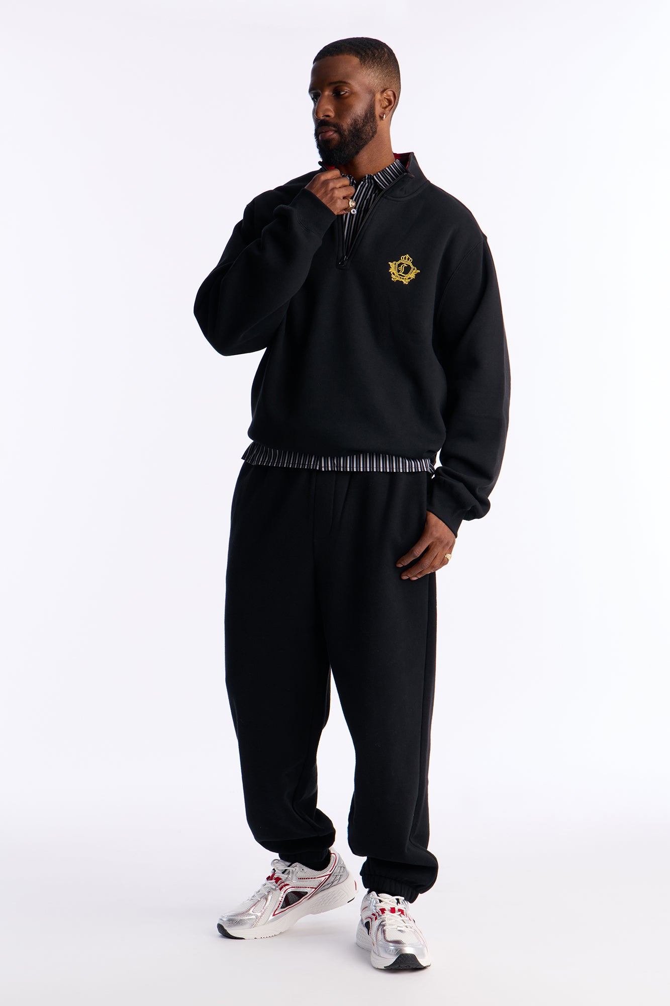 First Class Quarter Zip Sweatshirt - Black | Fashion Nova