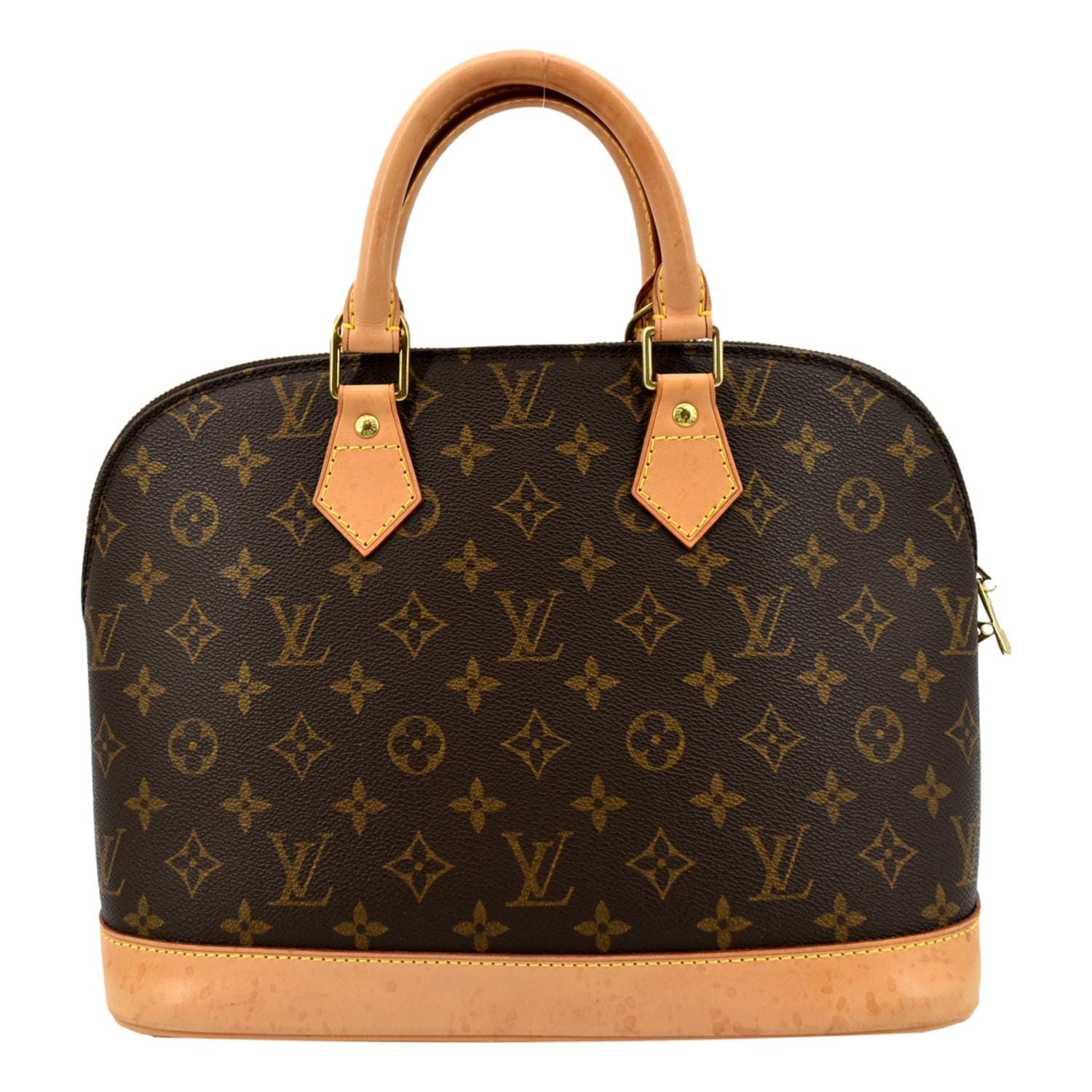 Louis Vuitton Alma PM Monogram Canvas Satchel Bag Brown