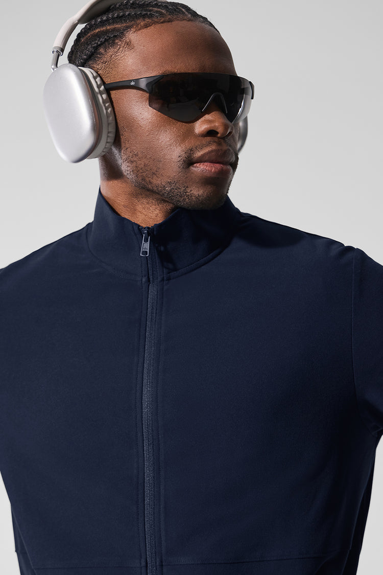 Conquer Max Mock Neck Full Zip - Navy | ALO