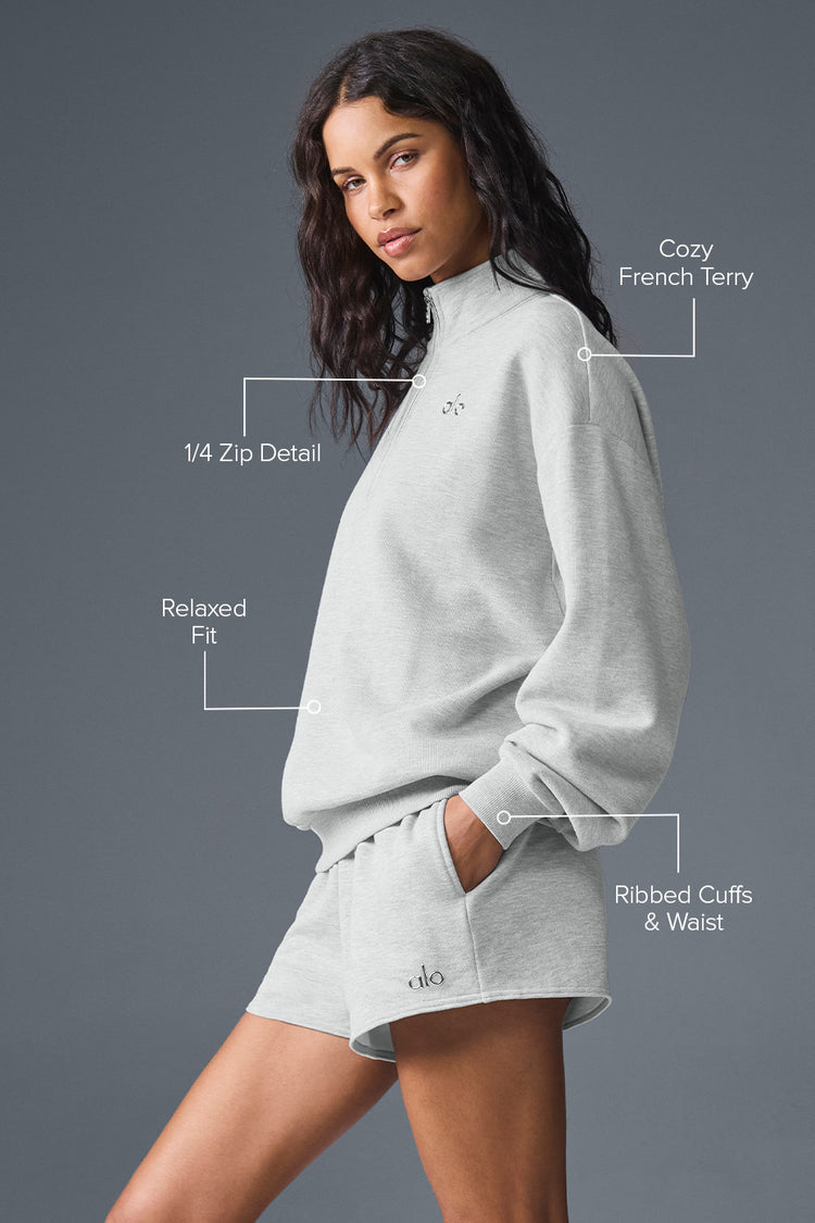 Accolade 1/4 Zip Pullover - Athletic Heather Grey | ALO