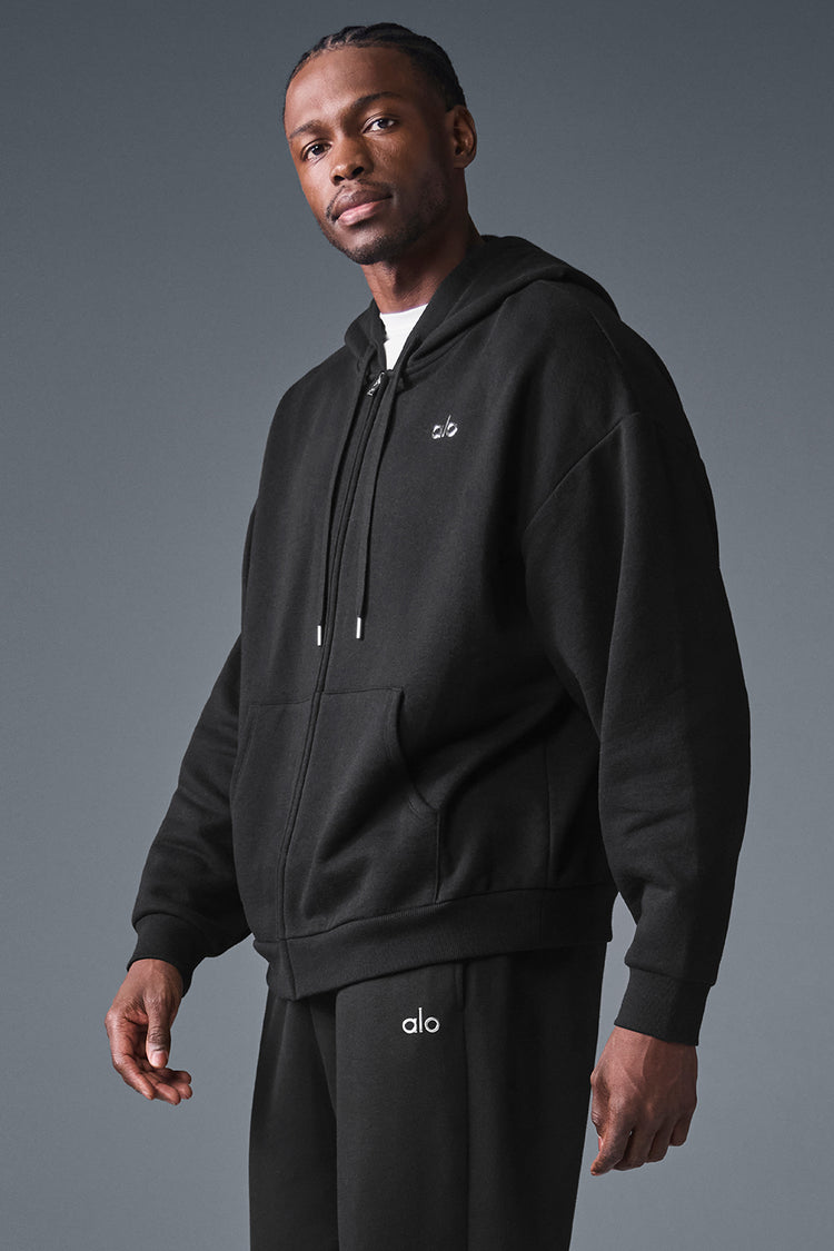 Accolade Full Zip Hoodie - Black | ALO