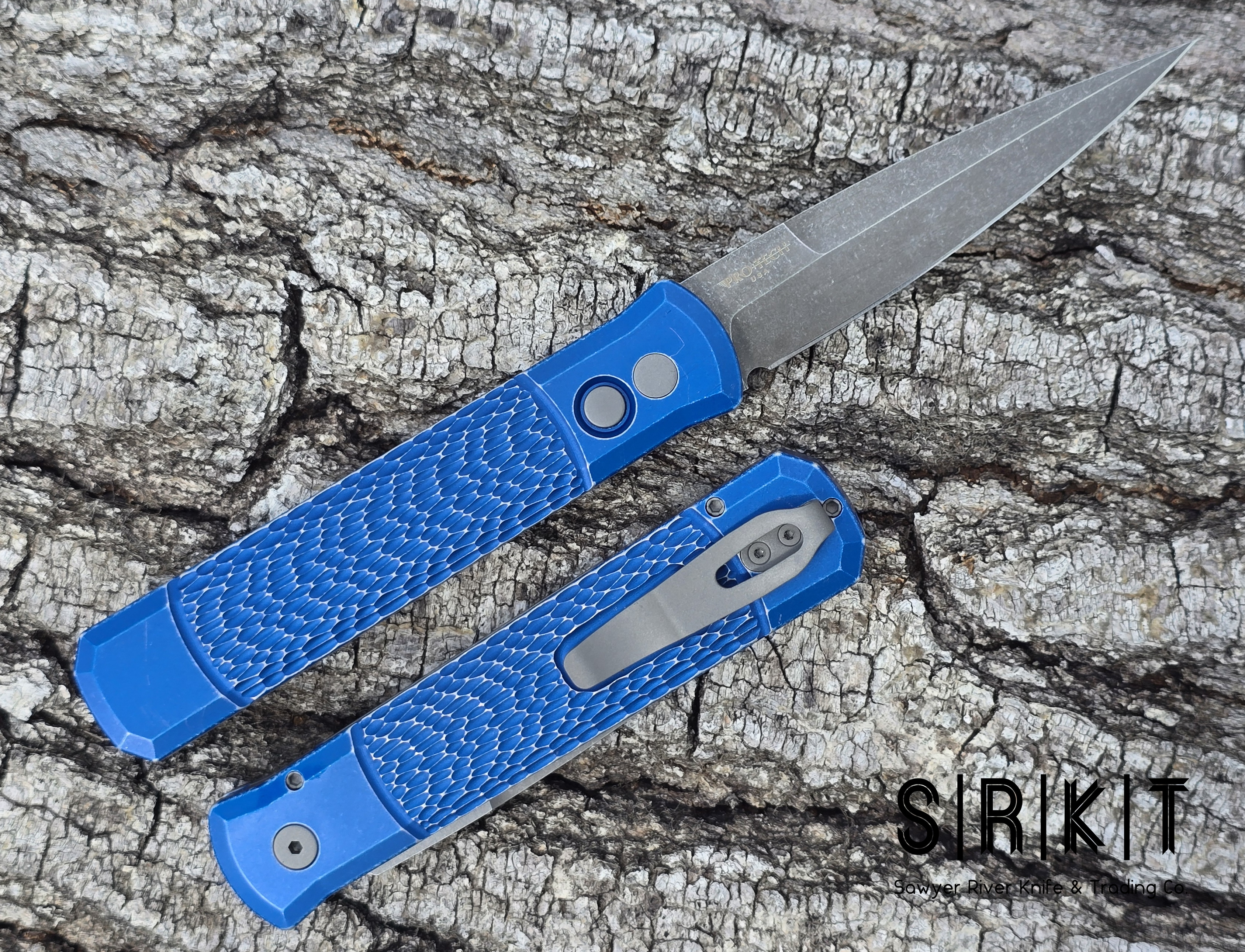 Pro-Tech Knives Left-Handed Godfather Stiletto Auto 926 - Blue