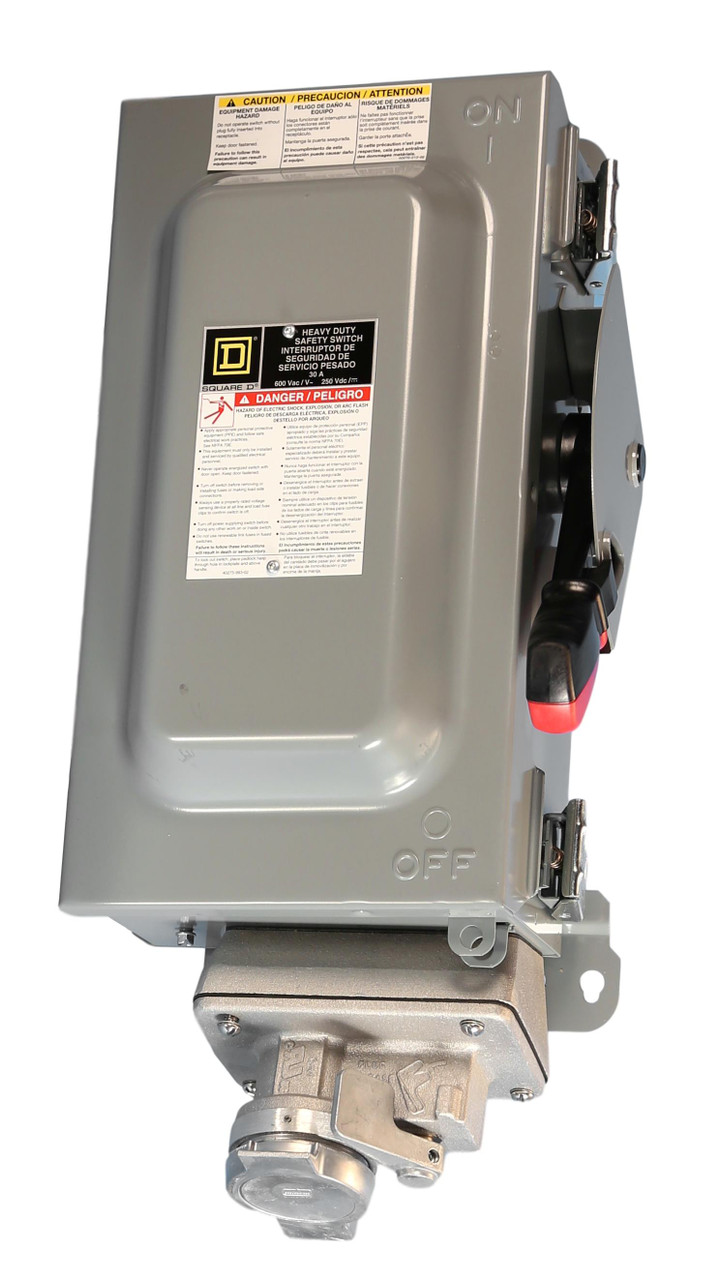 H361WC Square D Fusible Heavy Duty 30A Safety Switch w/Receptacle