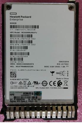 HPE MO000800JWUFU-SC 800GB 2.5in DS SAS 12G Mixed Use G9 G10 SSD