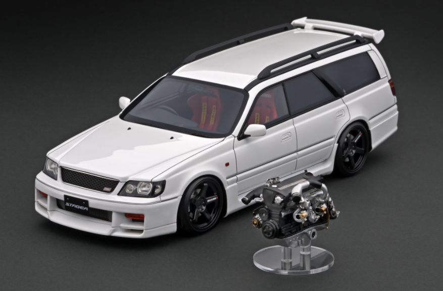 1/18 Ignition Model Nissan STAGEA 260RS (WGNC34) White with RB26