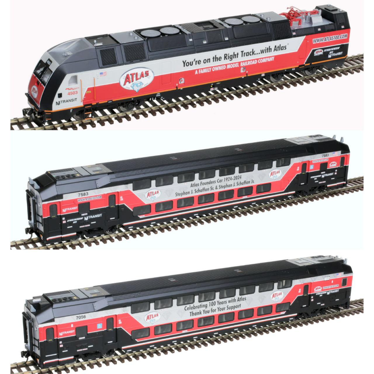 NJ TRANSIT Atlas 100-Year Anniversary HO Scale Train Set