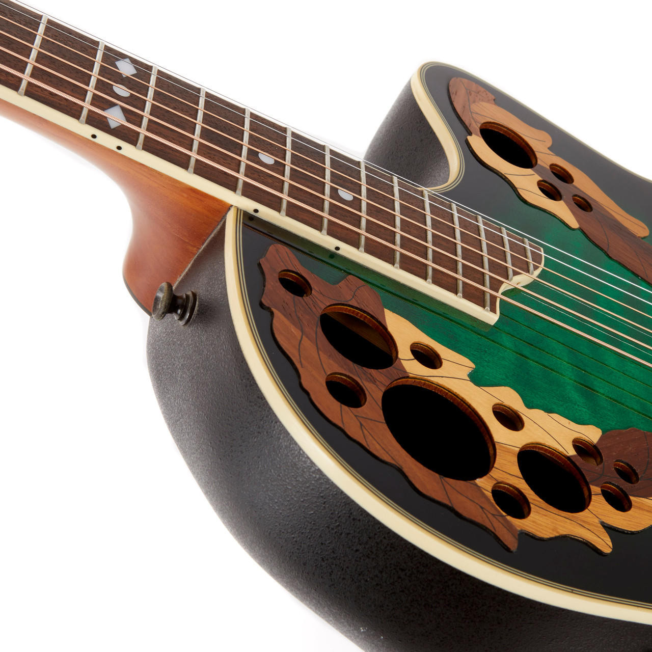 Used Ovation Celebrity CS247 Quilt Top Green Burst | Cream City Music