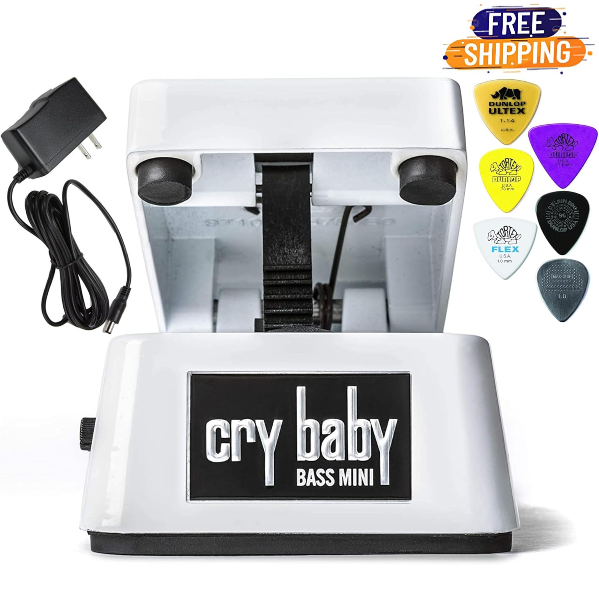 Dunlop Cbm105Q Cry Baby Mini Bass Wah Pedal Bundle With 9V Power
