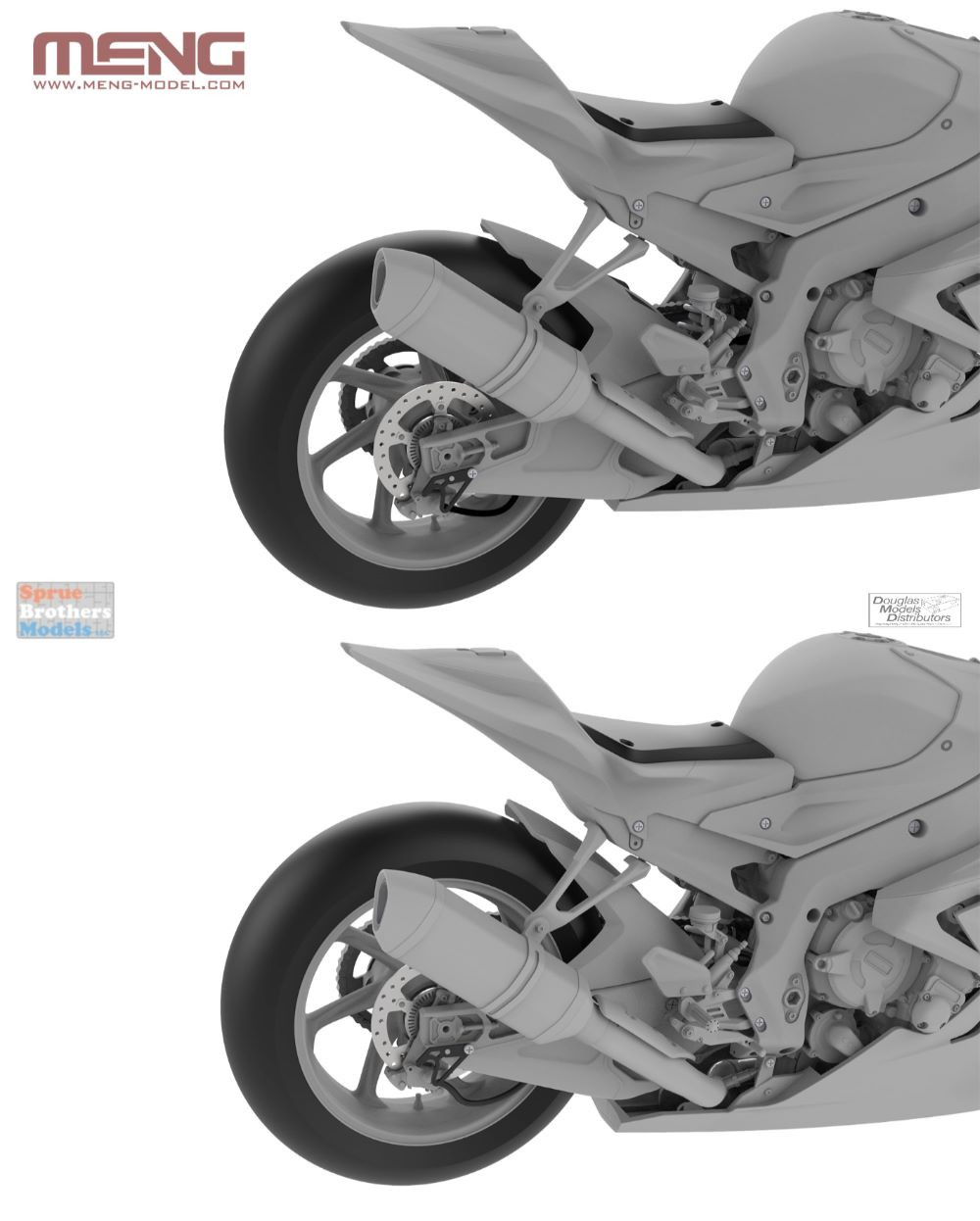 MNGMT004 1:9 Meng BMW HP4 Race Motorcycle - Sprue Brothers Models LLC