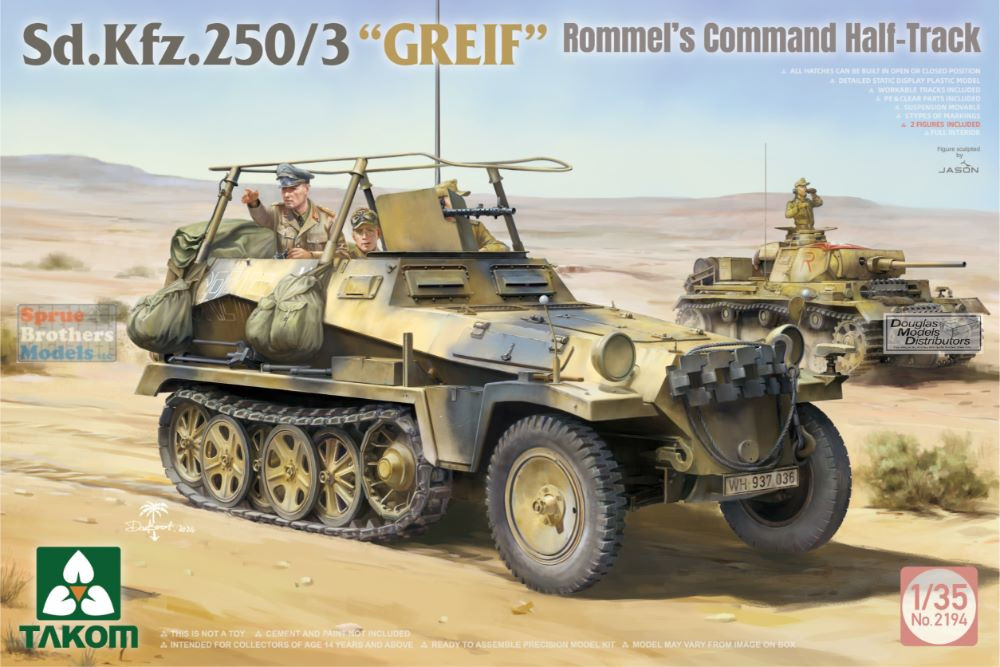 TAK02194 1:35 Takom Sd.Kfz.250/3 Greif Rommel's Command Half-Track