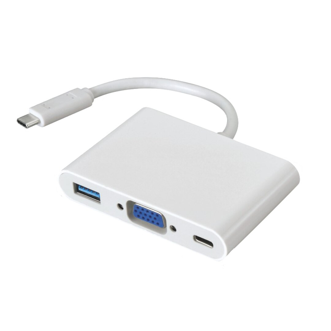 USB-C to VGA Multiport Adapter | USB-A & USB-C Charging | Micro