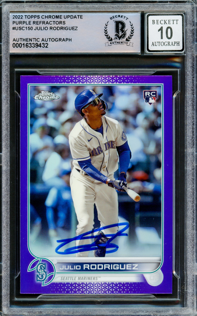 Julio Rodriguez Autographed 2022 Topps Chrome Update Purple