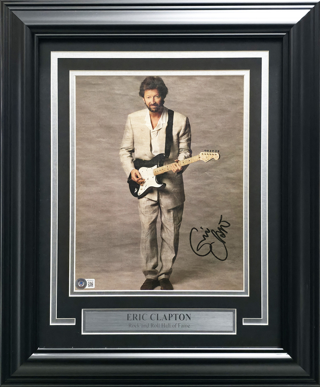 Eric Clapton Autographed Framed 10x12 Photo Beckett BAS #AC95432