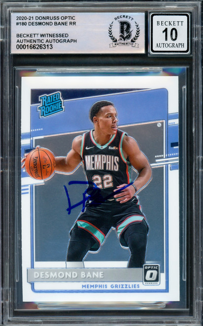 Desmond Bane Autographed 2020-21 Donruss Optic Rookie Card #180