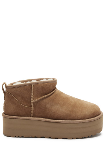 UGG Classic Ultra Mini suede flatform boots | Harvey Nichols