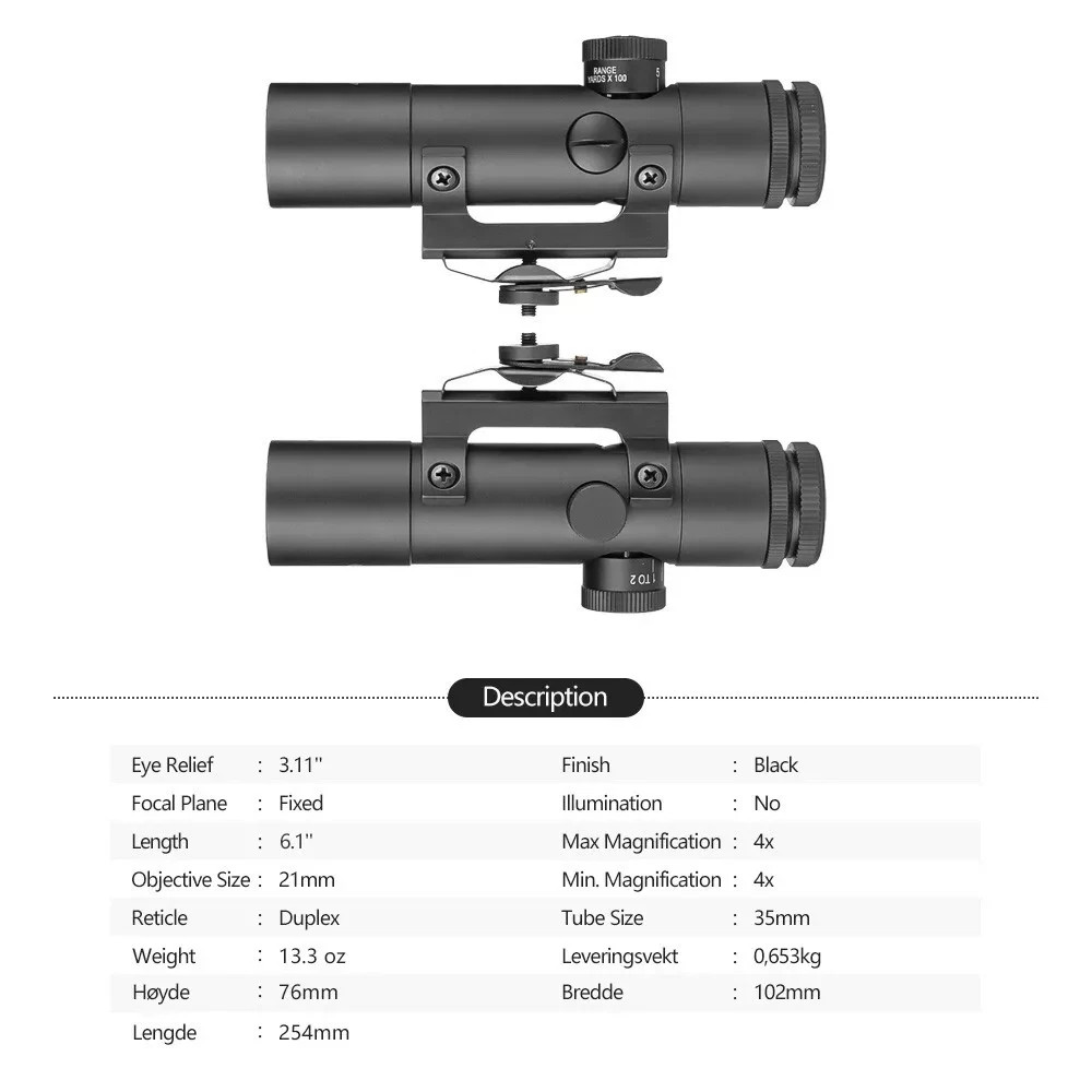 Carry Handle Mounted 4x20 Colt M16 Scope Clone