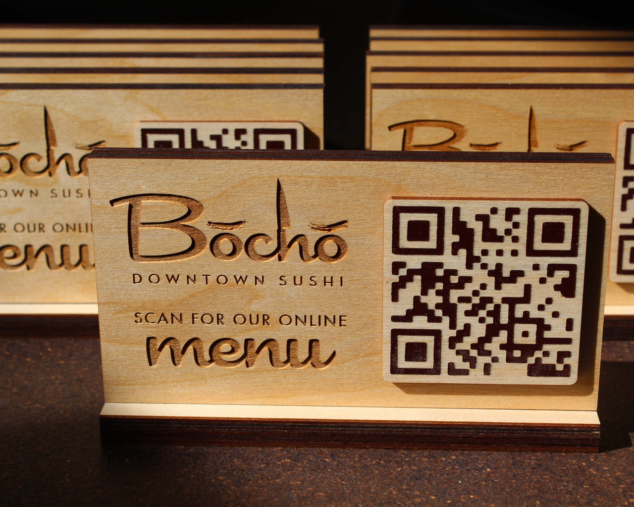 QR Scan Tabletop Menu Sign