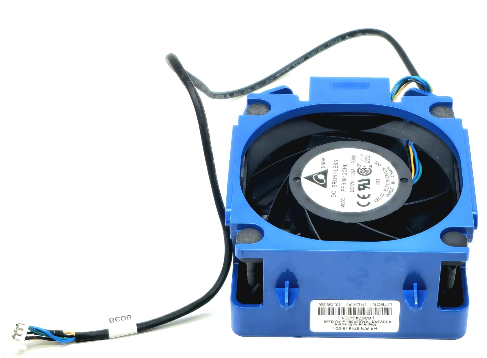 80x38mm PCI Fan Assembly 4U for ProLiant ML310e Gen8 ML30 Gen9 G9