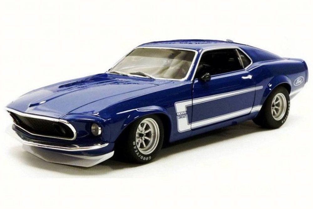1969 Ford Mustang Boss 302 Trans Am, Blue - Acme 1801819B - 1/18