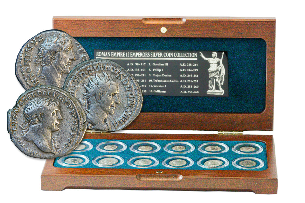 Roman Empire Collection: Box of 12 Silver Coins from Imperial Rome