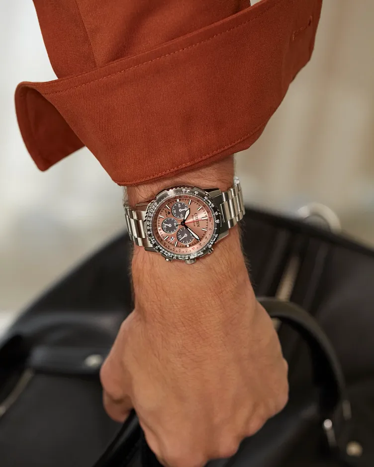 Promaster Navihawk Salmon Dial Stainless Steel Bracelet CA4664-60X