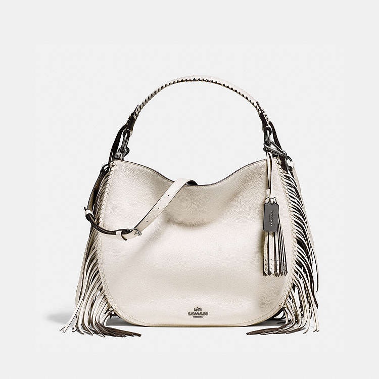 COACH® Outlet | Coach Nomad Fringe Hobo In Pebble Leather