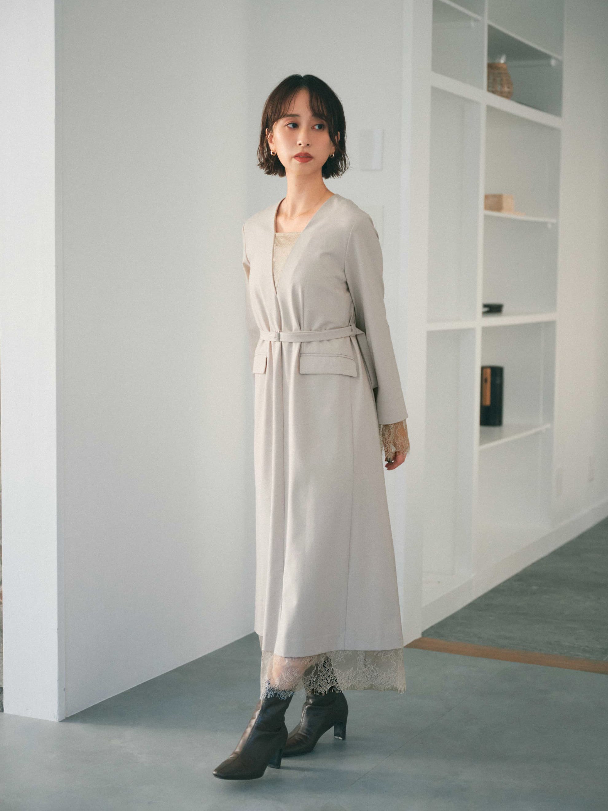 レースドッキングキャミセットワンピース | 小柄・低身長女性向け