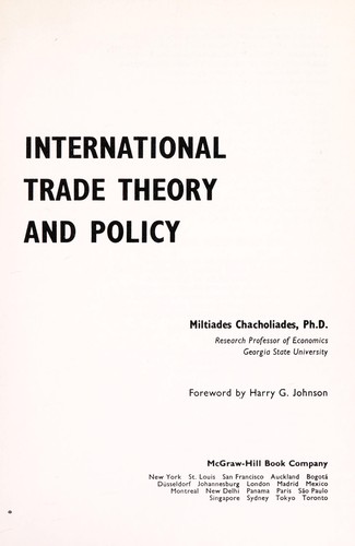 International trade theory and policy by Miltiades Chacholiades