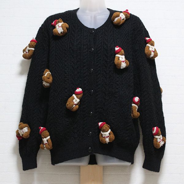 黒ニットくまモチーフカーディガン - ピンクハウス通販｜リサイクル