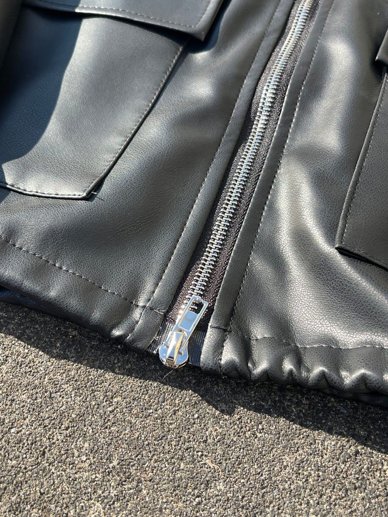 ユニセックスフード付きレザージャケット DPB73196 – CRAMMY