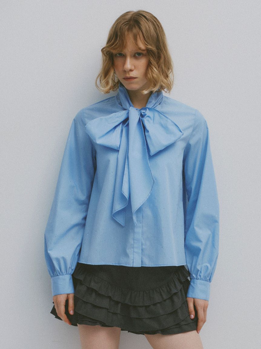 ビジュー付きボウタイブラウス(シャツ／ブラウス)｜トップス｜FURFUR