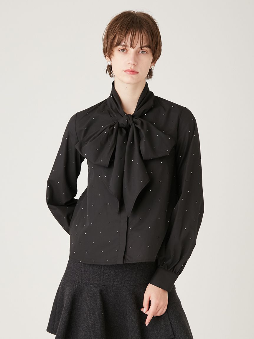 ビジュー付きボウタイブラウス(シャツ／ブラウス)｜トップス｜FURFUR