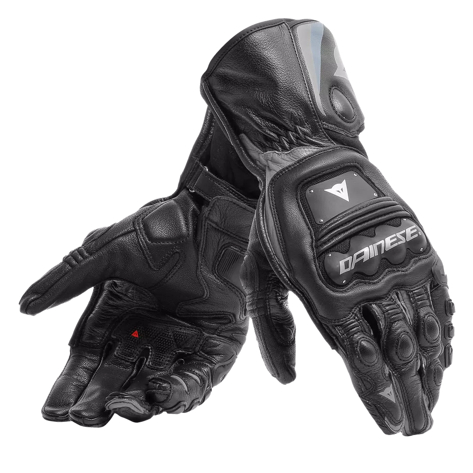 STEEL-PRO - MEN'S MOTORCYCLE LEATHER GLOVES | BLACK/ANTHRACITE
