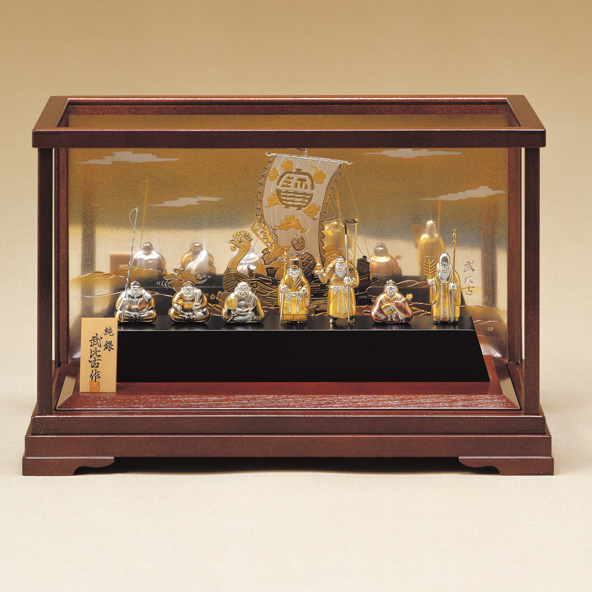 送料無料】 銀製 七福神 B 30g / 武比古 恵比寿 大黒 宝船 置物 幸運