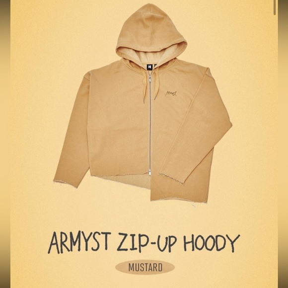 BTS ARTIST MADE COLLECTION JUNGKOOK ARMYST ZIP UP HOODIE Mustard L NEW