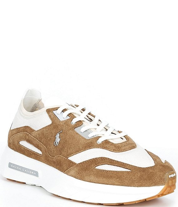 Polo Ralph Lauren Men's Boerum Knit Suede Signature Logo Sneakers