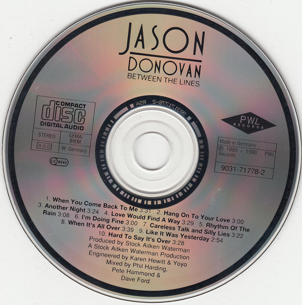 Buy Jason Donovan : Between The Lines (CD, Album) Online for a