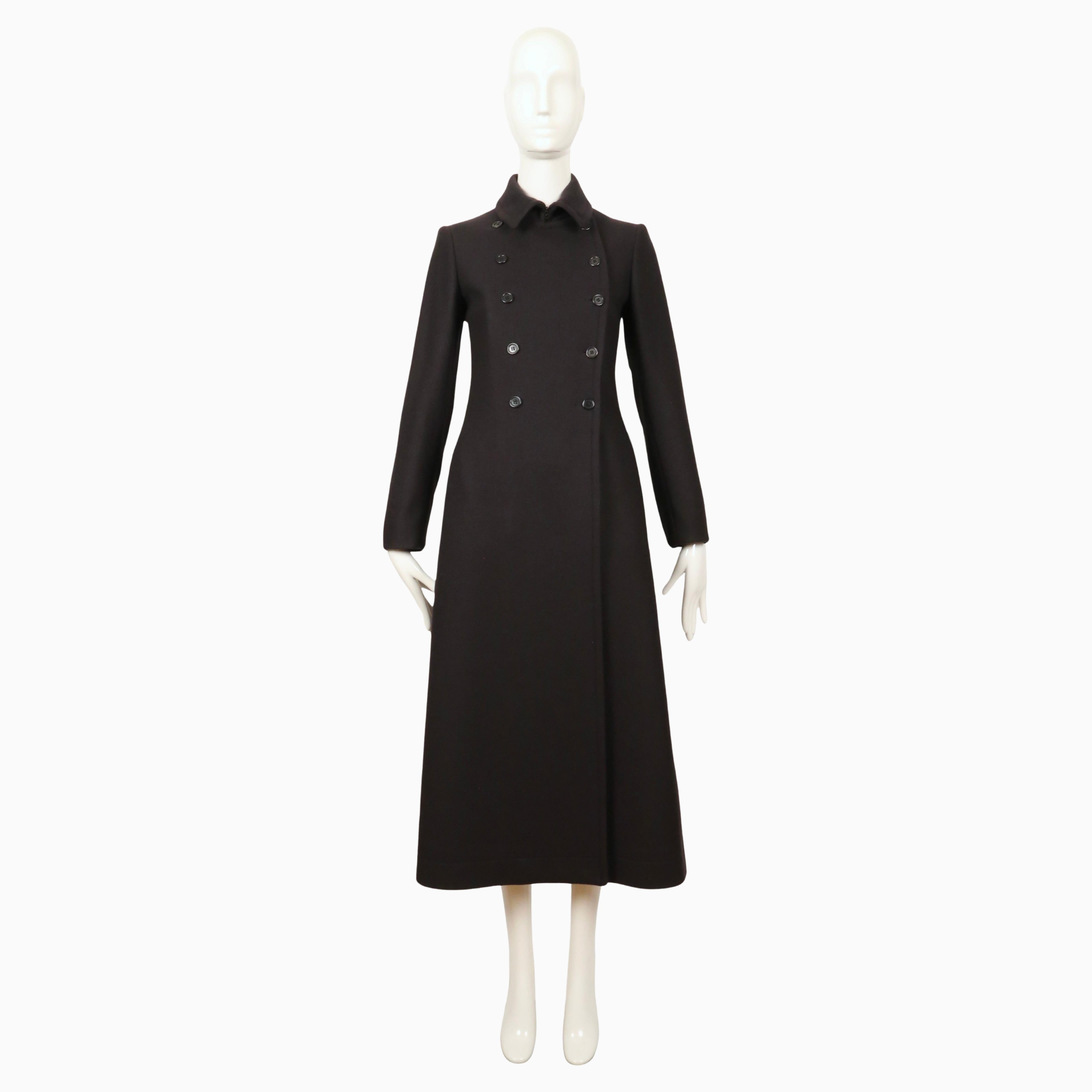 Vintage Miu Miu 1997 Runway Black Wool Maxi Coat | DOTSHOP