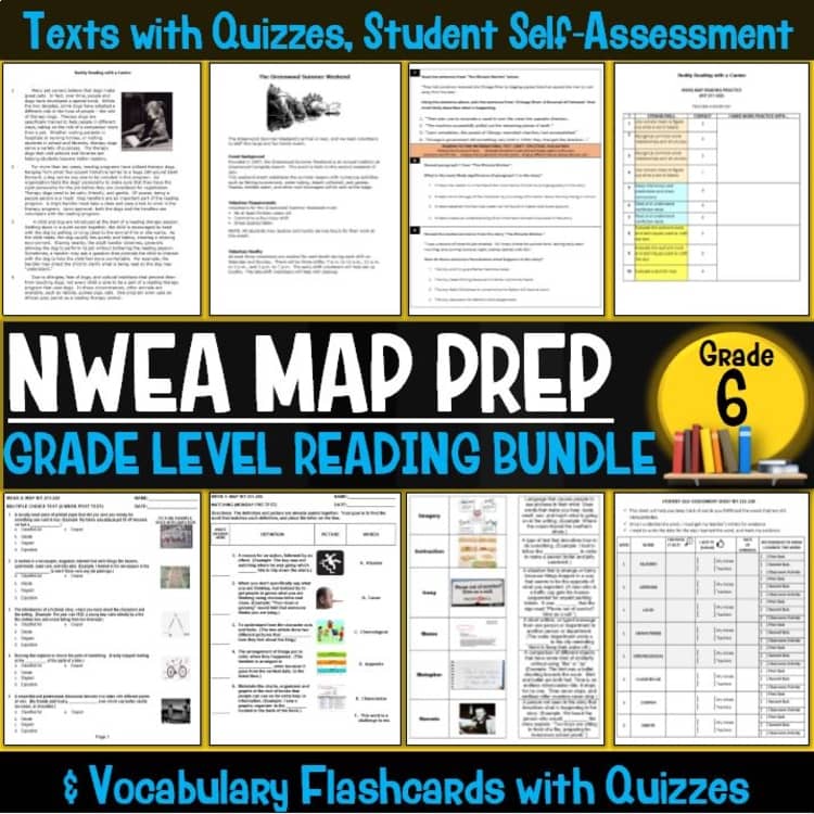 NWEA MAP Prep Reading Bundle Sixth Grade by MyPaths | TPT