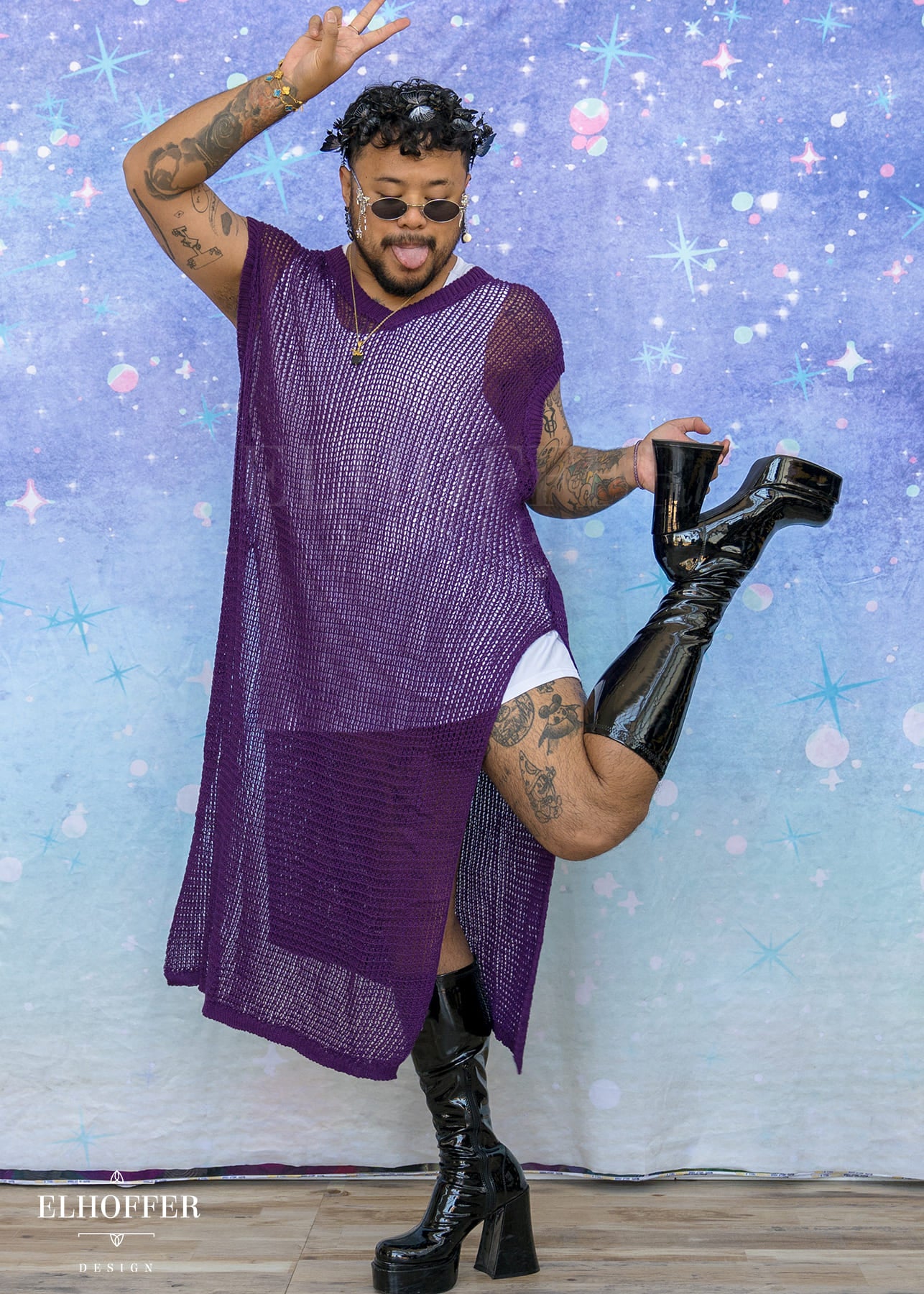 Essential Knight in Knitted Armor Tunic - Royal Purple – Elhoffer