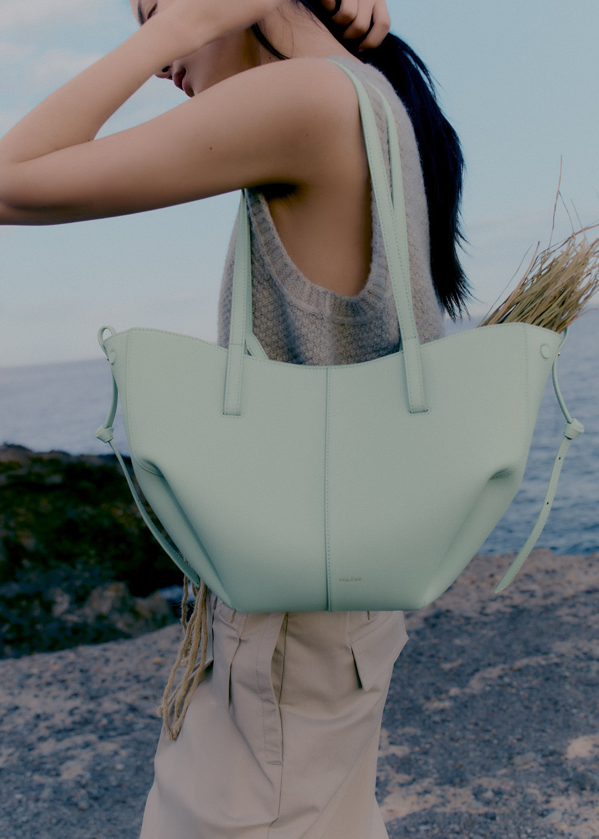 Polène | Bag - Cyme Mini - Textured Sea Foam
