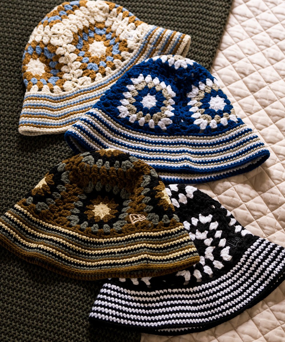 ニューエラ、手編み風デザインの「クロシェニットバケット」を発売