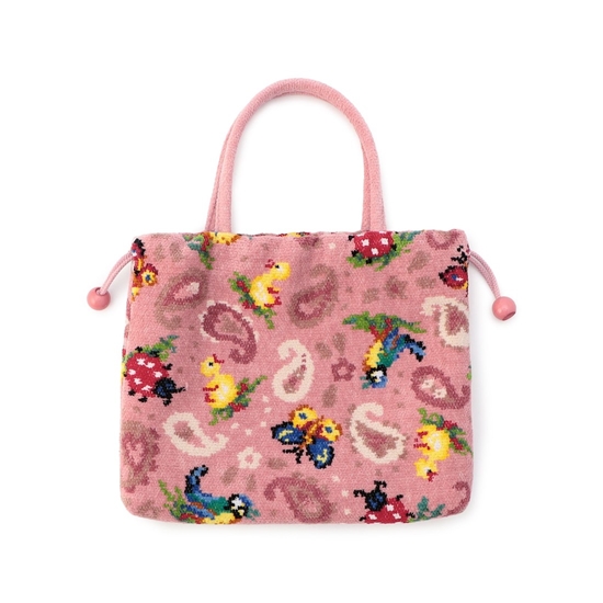 ハイジペイズリー 手付き巾着 HPY-257017(ピンク): FEILER｜フェイラー