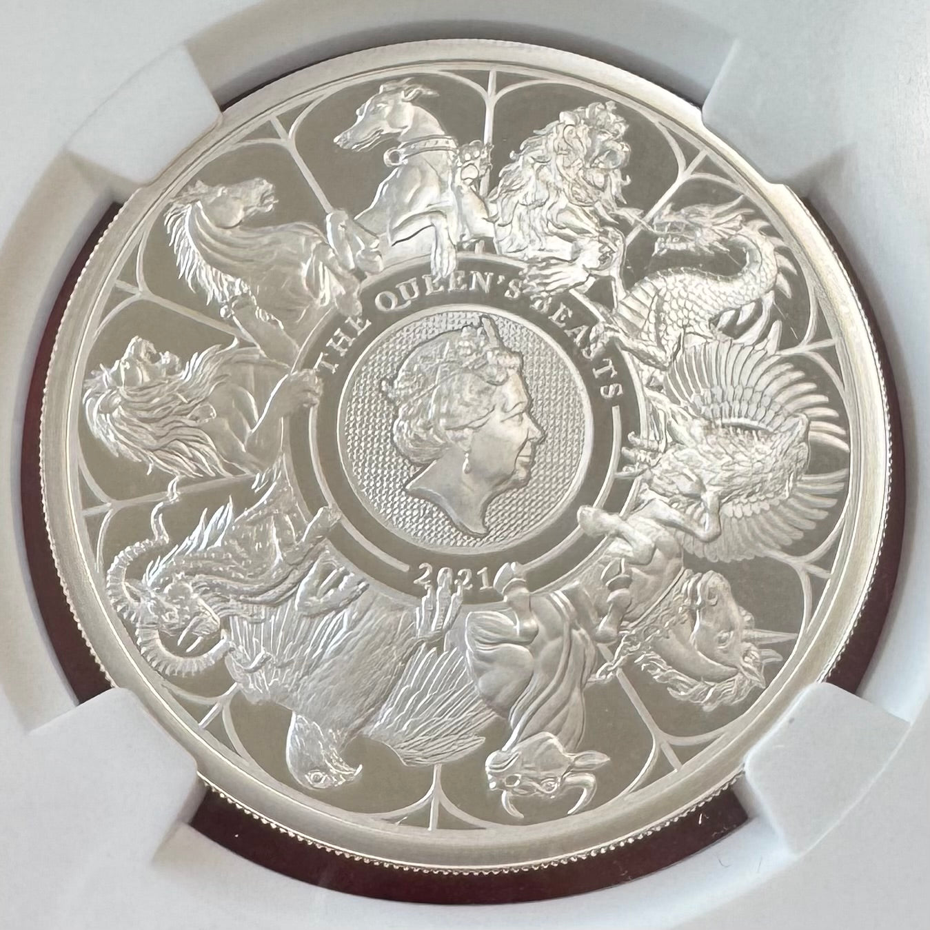 2021年 英国 クイーンズビースト コンプリーター 2ポンド 1オンス銀貨