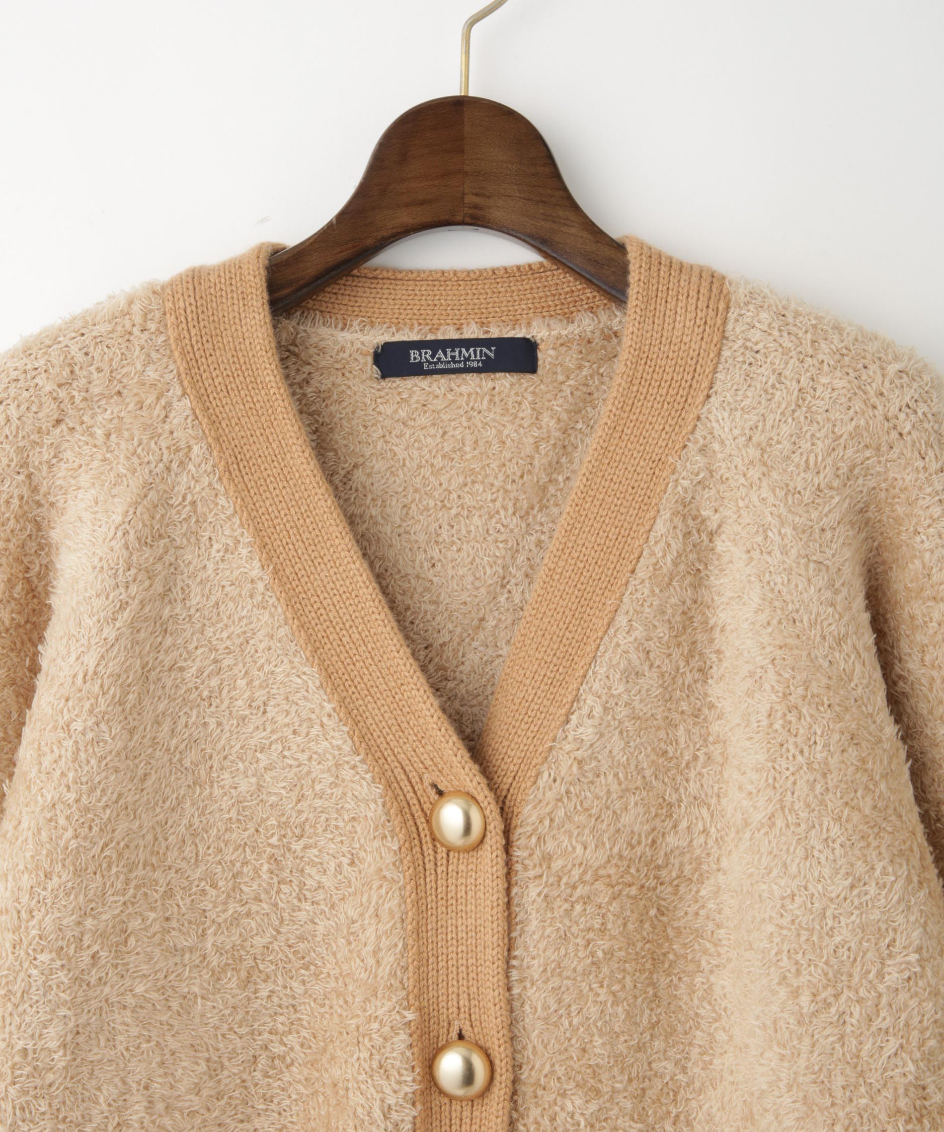 フェザーヤーン異素材切替カーディガン – FACE SANS FARD