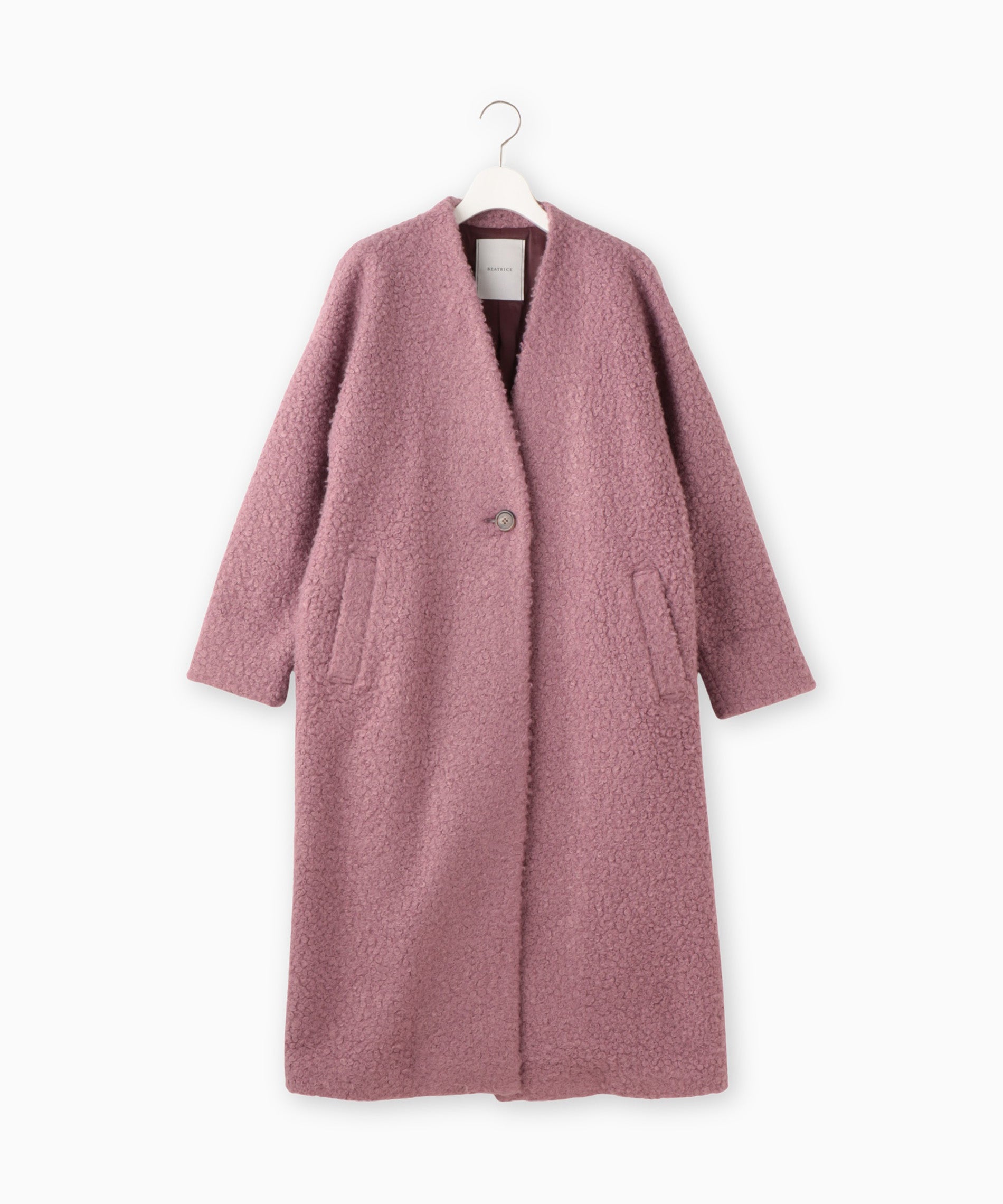 ノーカラーロングコート – FACE SANS FARD