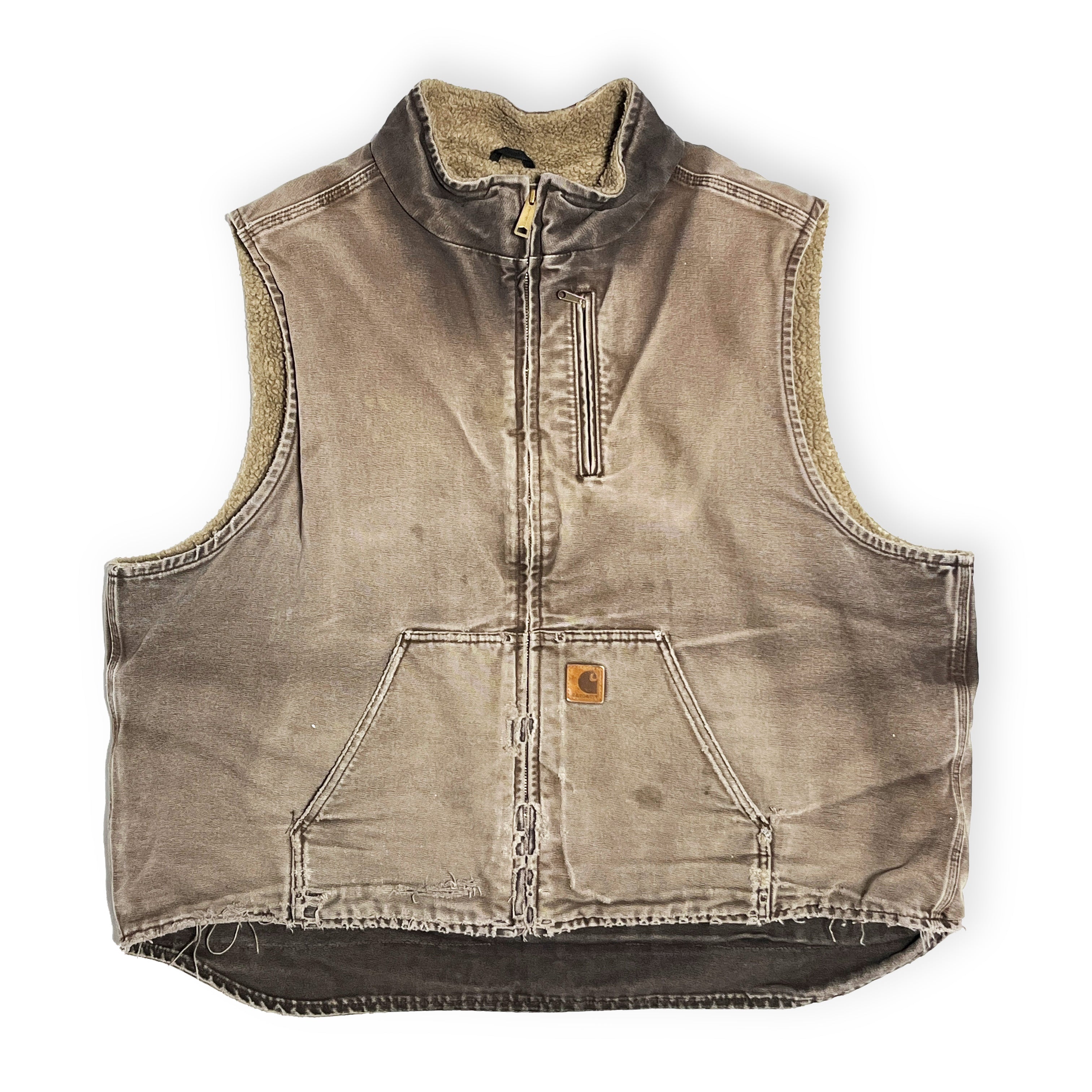 11 メキシコ製 Carhartt ダックベスト ボア ブラウン Size (3XL