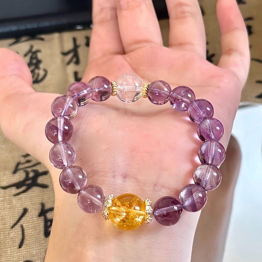 天然石ブレスレット アメジスト シトリン 水晶 ア行|天然石