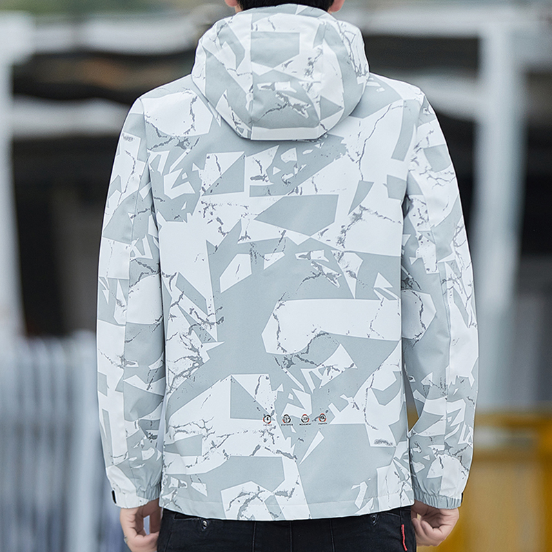 迷彩切替フード付きナイロンジャケット メンズ|ナイロンジャケット専門